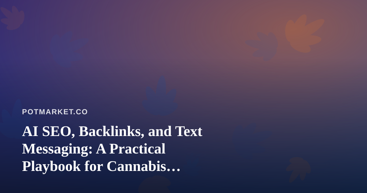 AI SEO, Backlinks, and Text Messaging: A Practical Playbook for Cannabis Marketplaces