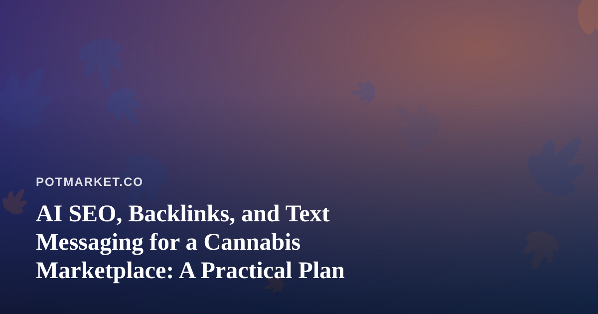 AI SEO, Backlinks, and Text Messaging for a Cannabis Marketplace: A Practical Plan